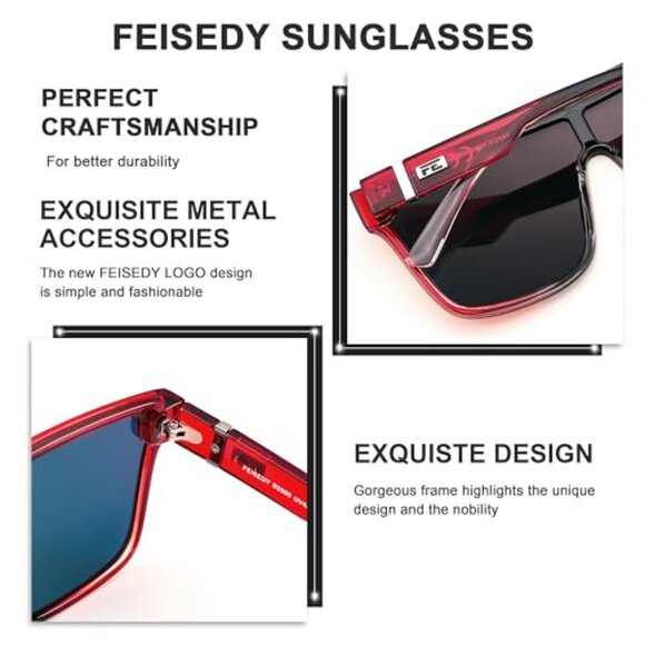 Oversized Square Sunglasses UV400 Mirrored Lens Fashion Driving Beach main image 6